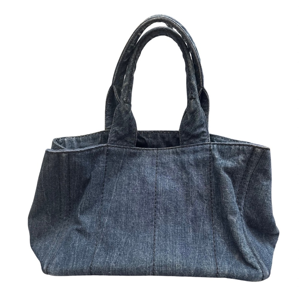 Prada Canapa MM Handbag Denim - Picture 2 of 10